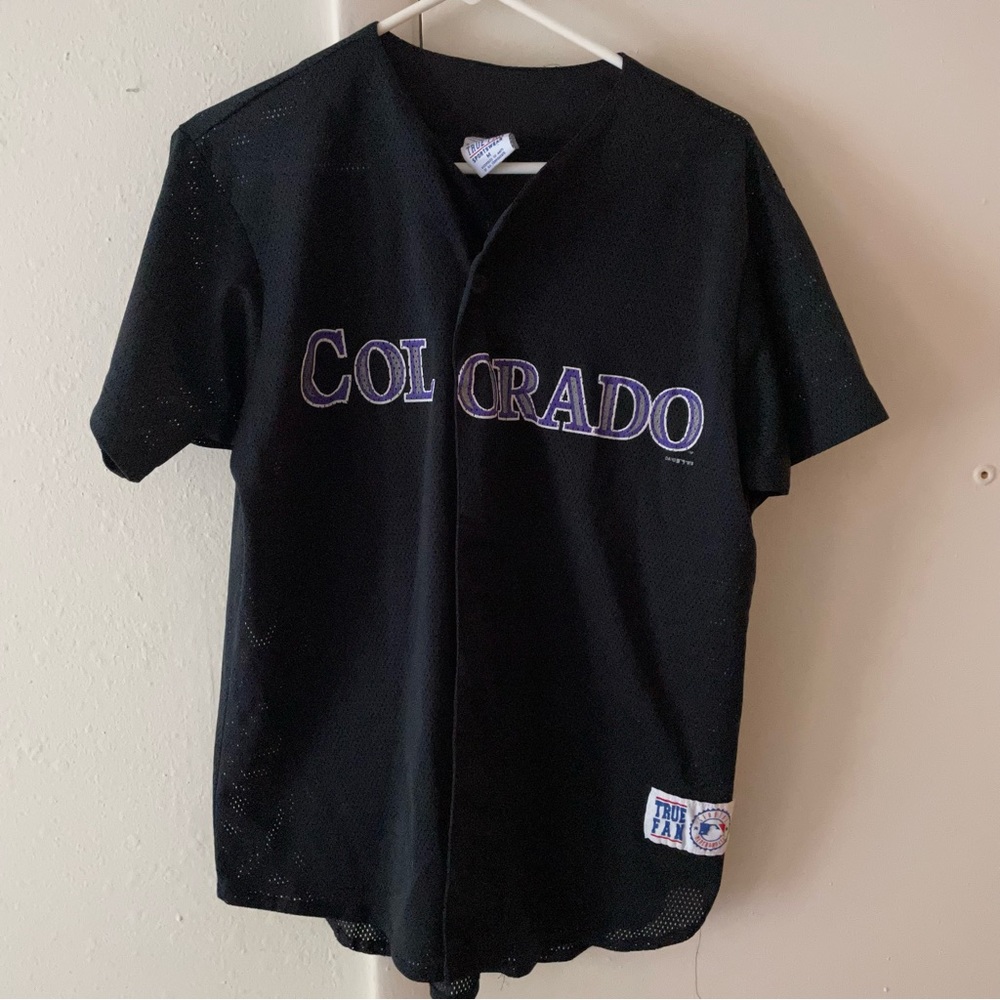 Throwback Mesh Rockies Button Jersey Walker